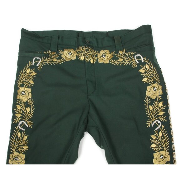 Rare Vintage Mariachi America Western Cowboy Jacket Pants Green 40W 1970s - 259 - Picture 7 of 13